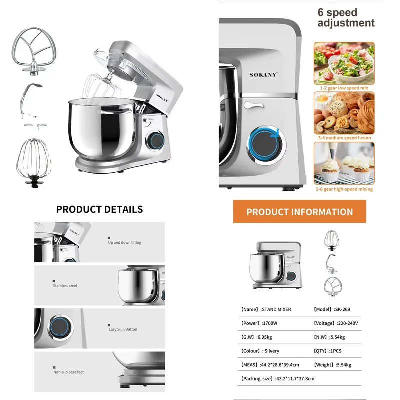 Dough Mixer Machine - Sokany 269 Yüksek Kaliteli Hamur Yoğurma